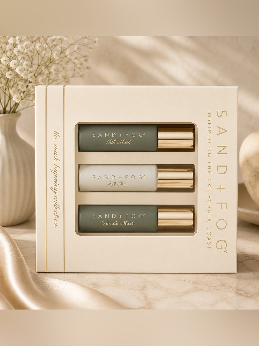 Sand + Fog Perfume Oil Trio Silk Musk Soft Skin Vanilla Musk NWT
